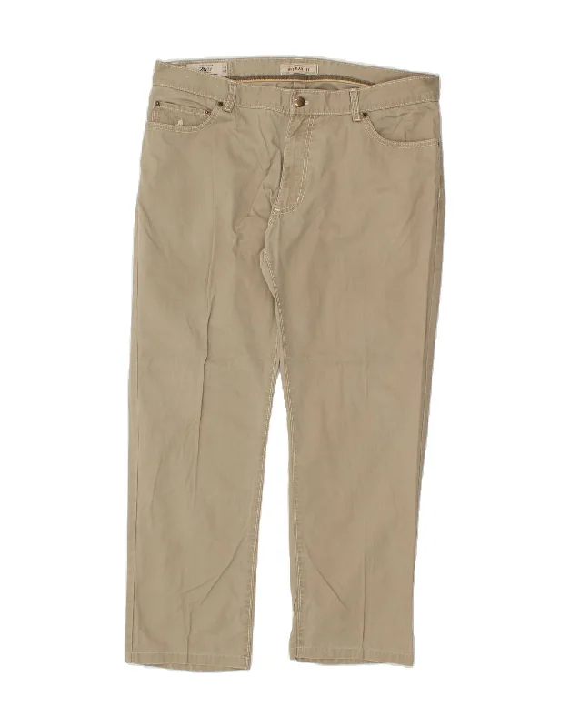 Stone-washed MARLBORO CLASSICS Mens Regular Fit Straight Casual Trousers W38 L29 Beige