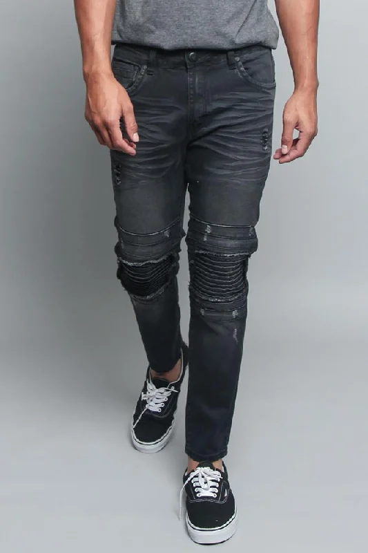 Casual leggings Distressed Scrunched Knee Biker Jeans