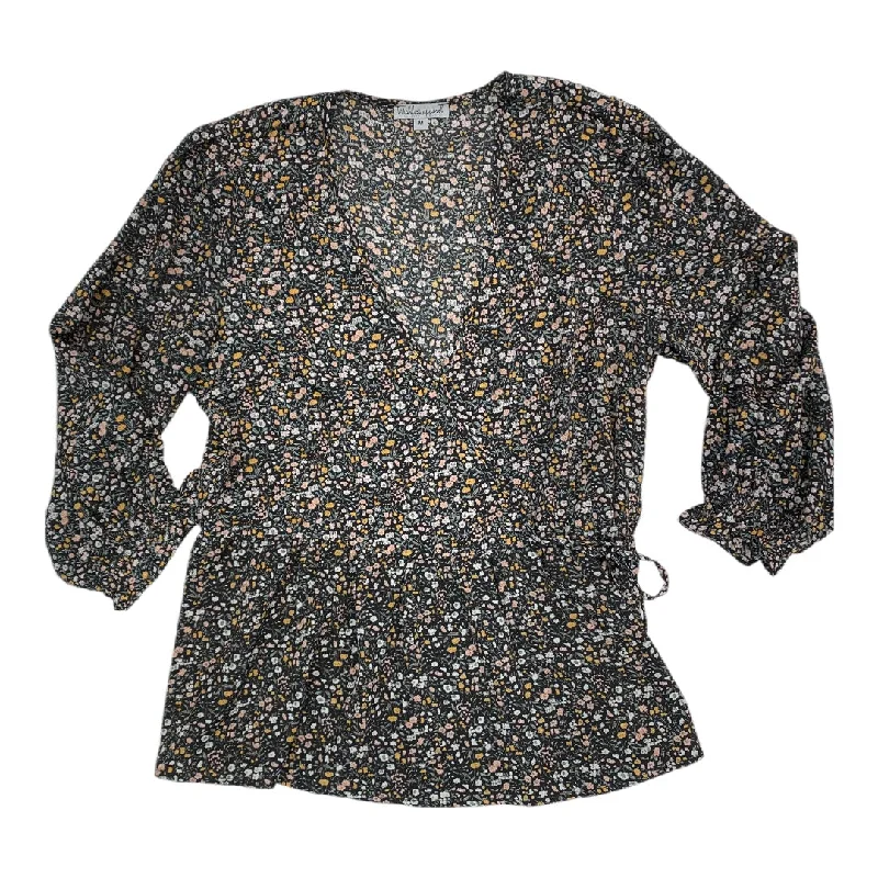 Winter long sleeve Top Long Sleeve By Wishlist In Floral Print, Size: M