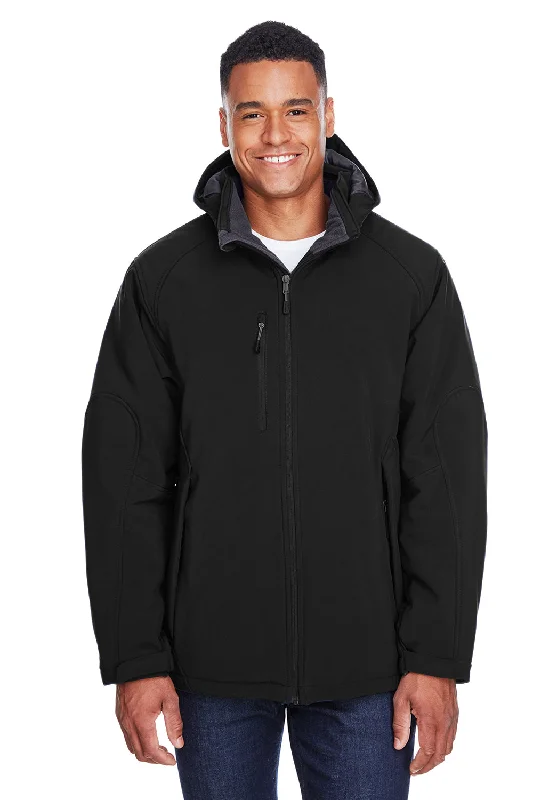 North End Mens Glacier Water Resistant Full Zip Hooded Jacket - Black