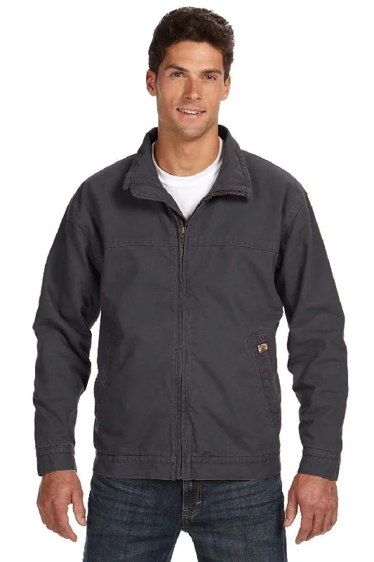 Dri Duck Mens Maverick Canvas Full Zip Jacket - Charcoal Grey