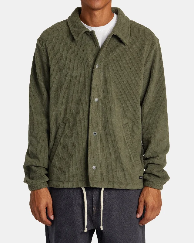 Downtown Fleece Coaches Jacket - Olive