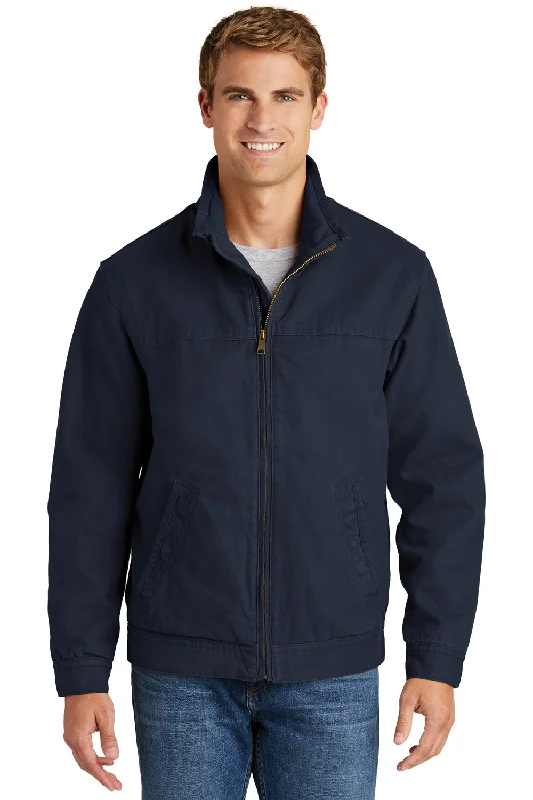 CornerStone Mens Duck Cloth Full Zip Jacket - Navy Blue