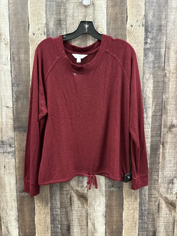 Simple long sleeve Top Long Sleeve By Market & Spruce In Red, Size: Xl