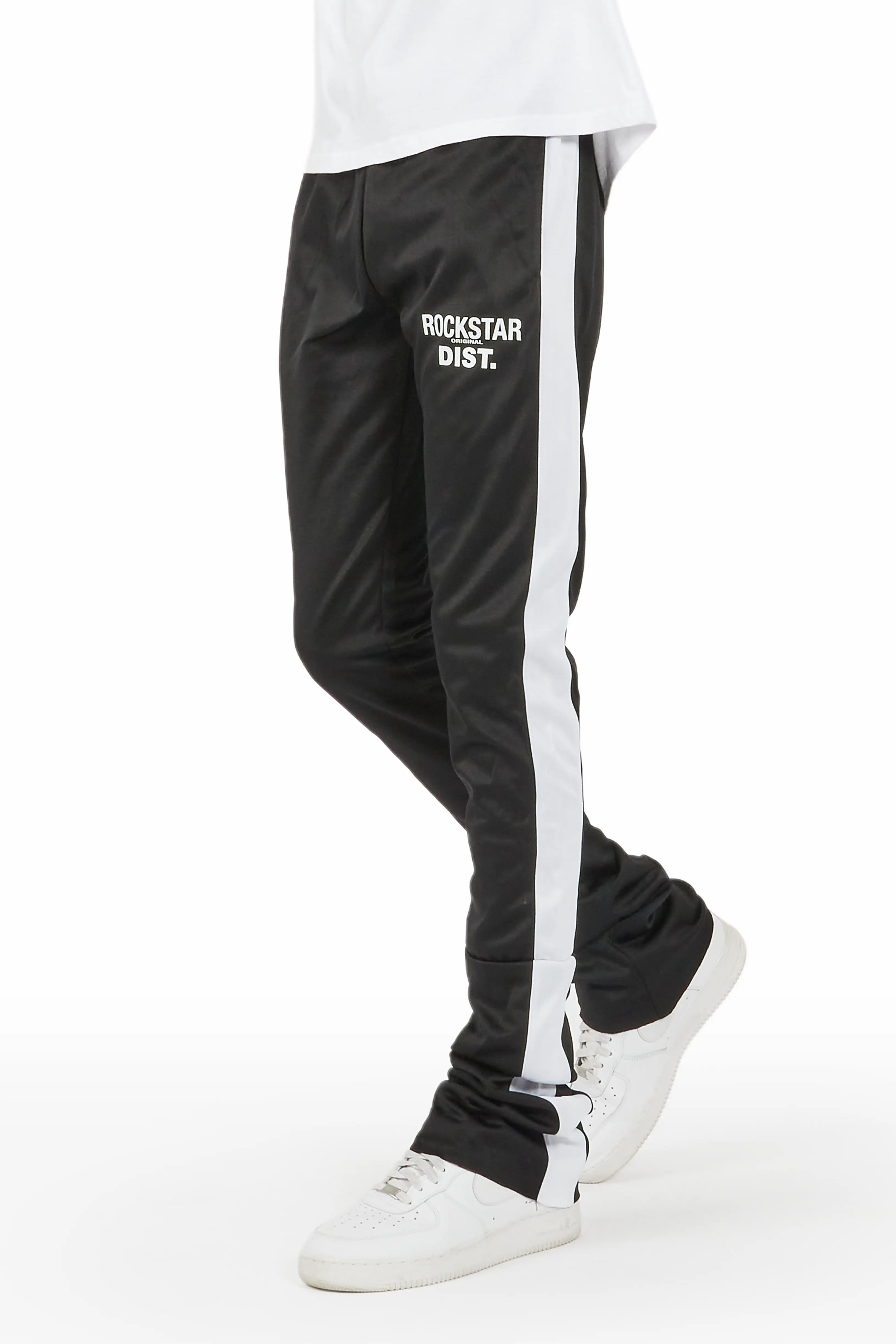 Preppy pants Keller Black/White Super Stacked Track Pant