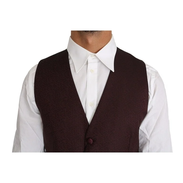 Dolce & Gabbana Elegant Purple Patterned Men's Formal Men's Vest