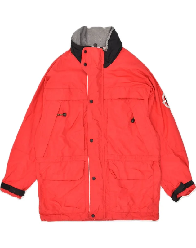 NAUTICA Mens Rain Jacket UK 38 Medium Red Polyester