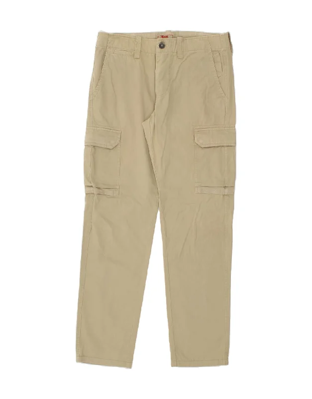 Washed-out denim BEST COMPANY Mens Straight Cargo Trousers IT 48 Medium W34 L32 Beige