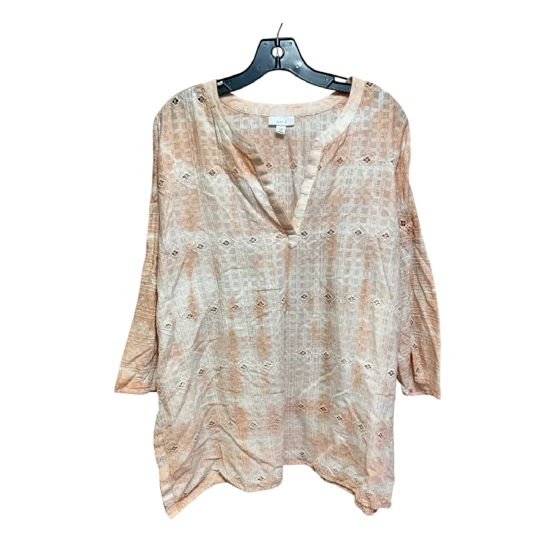 Classic shirt Top Long Sleeve By Pure Jill In Tie Dye Print, Size: 2x