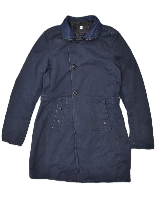 G-STAR RAW Mens Overcoat UK 36 Small Navy Blue