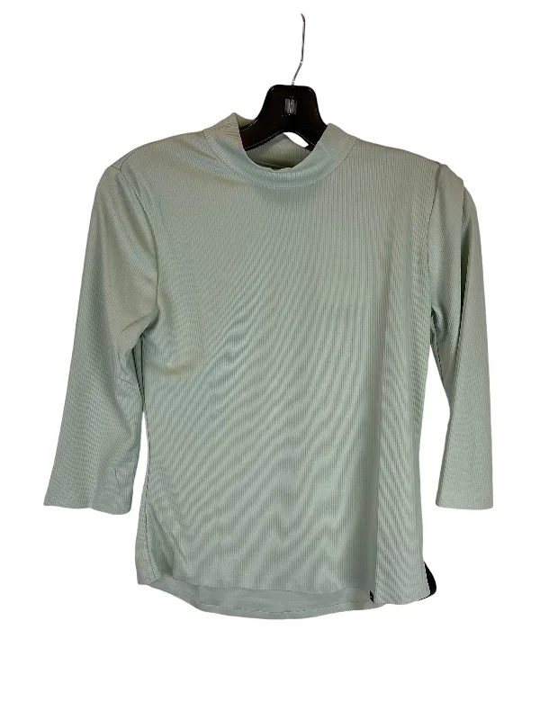 Comfortable long sleeve Athletic Top Long Sleeve Collar By Nike Apparel In Green, Size: XS