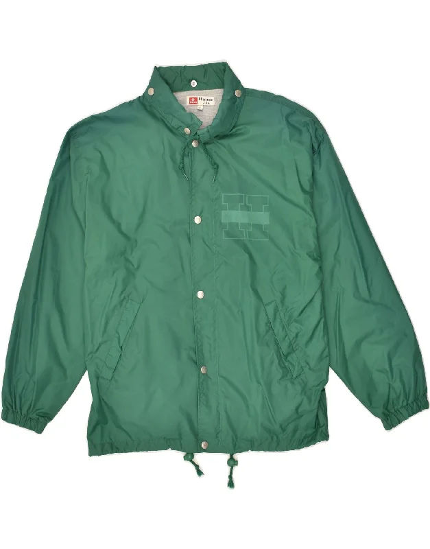 VINTAGE Mens Rain Jacket UK 36 Small Green Polyamide