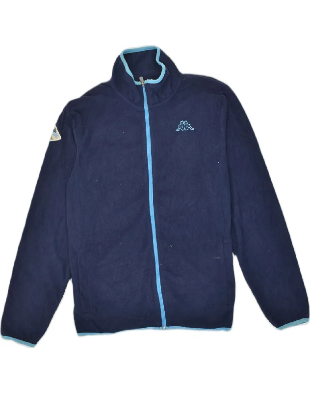 KAPPA Mens Fleece Jacket UK 40 Large Navy Blue Polyester