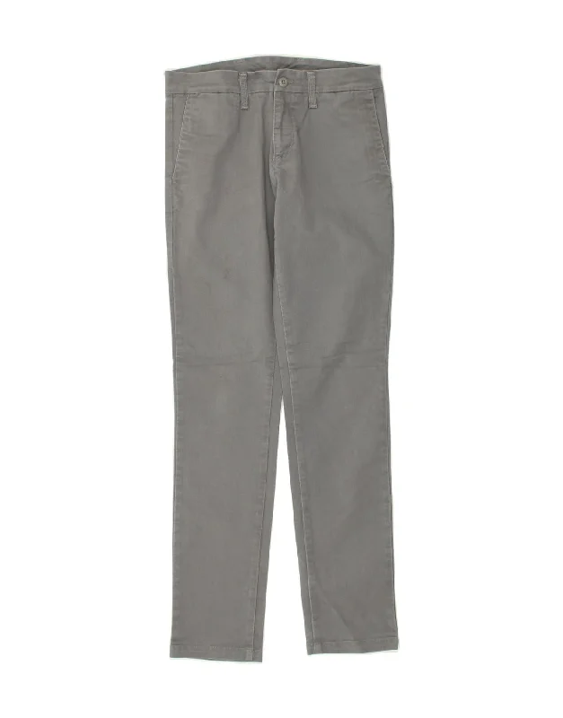 Leather-trimmed denim CARHARTT Mens Slim Chino Trousers W31 L34 Grey Cotton