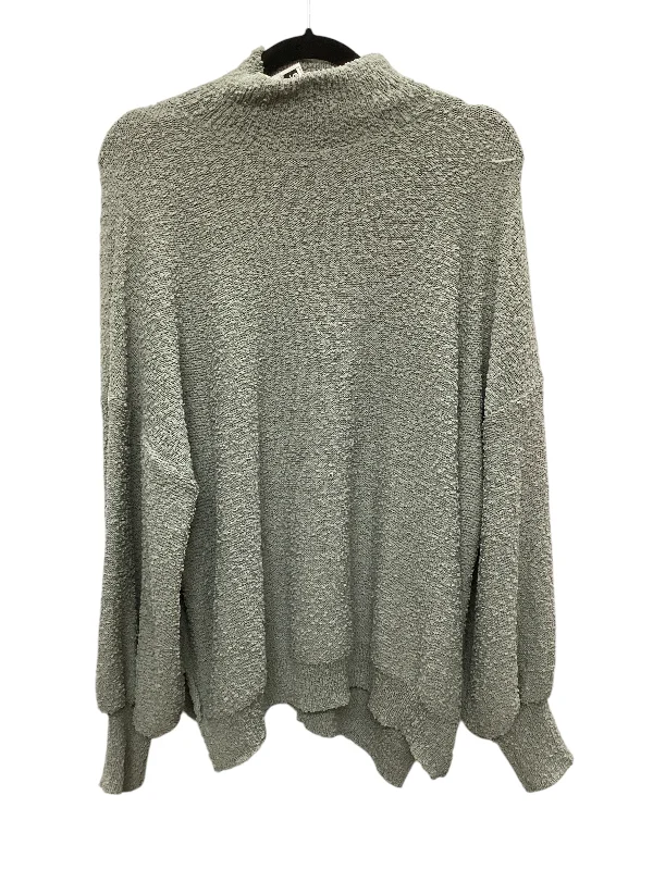 Lightweight fabric Top Long Sleeve By Glam In Green, Size: L