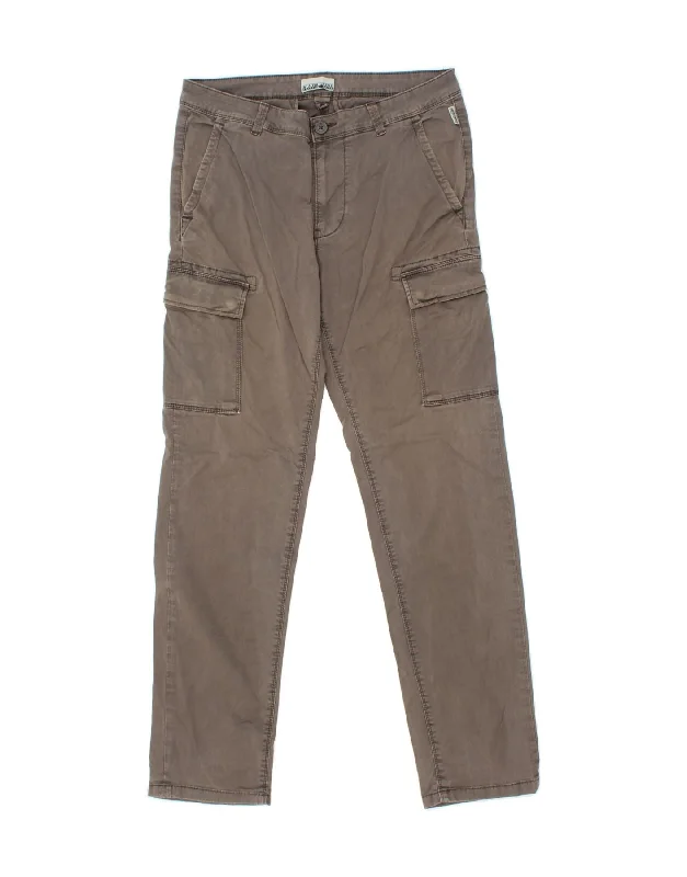 Tinted denim NAPAPIJRI Mens Slim Cargo Trousers W33 L31  Grey Cotton