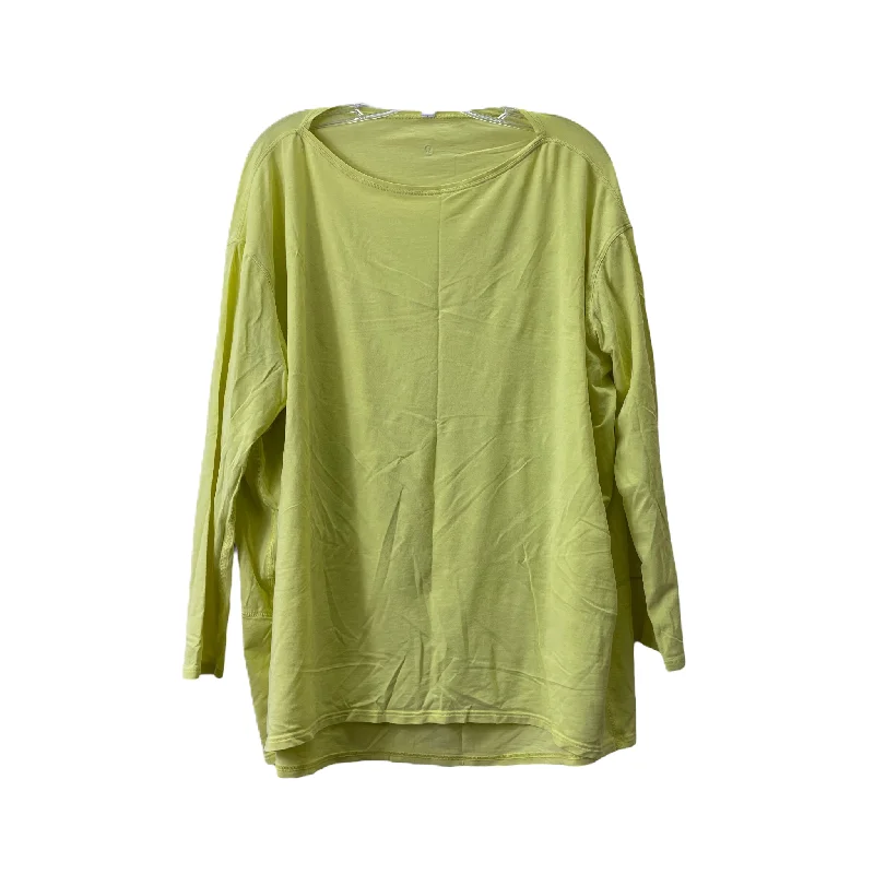 Sporty long sleeve Yellow Athletic Top Long Sleeve Crewneck By Lululemon, Size: L