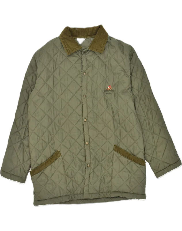 WAMPUM Mens Quilted Jacket UK 40 Large Khaki Nylon