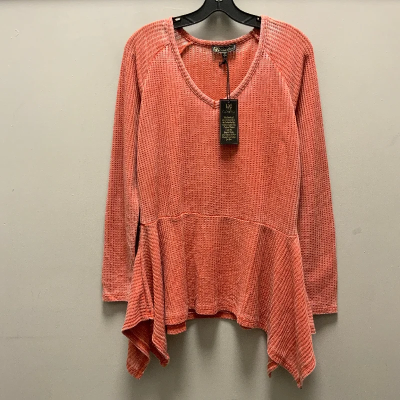 Long sleeve shirt Top Long Sleeve By Diane Gilman In Orange, Size: M