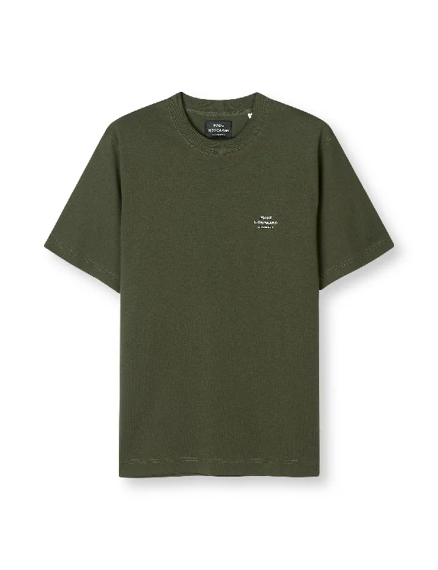 Slim cut Cotton Jersey Frode Emb Logo Tee, Olive Night