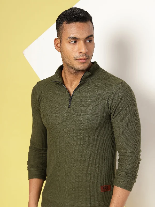 Comfortable fit Men’s Zippered Cotton Henley T-shirt