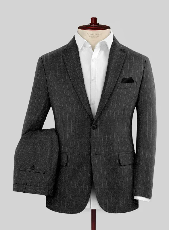 Statement Hardy Minnis Charcoal Pinstripe Wool Suit