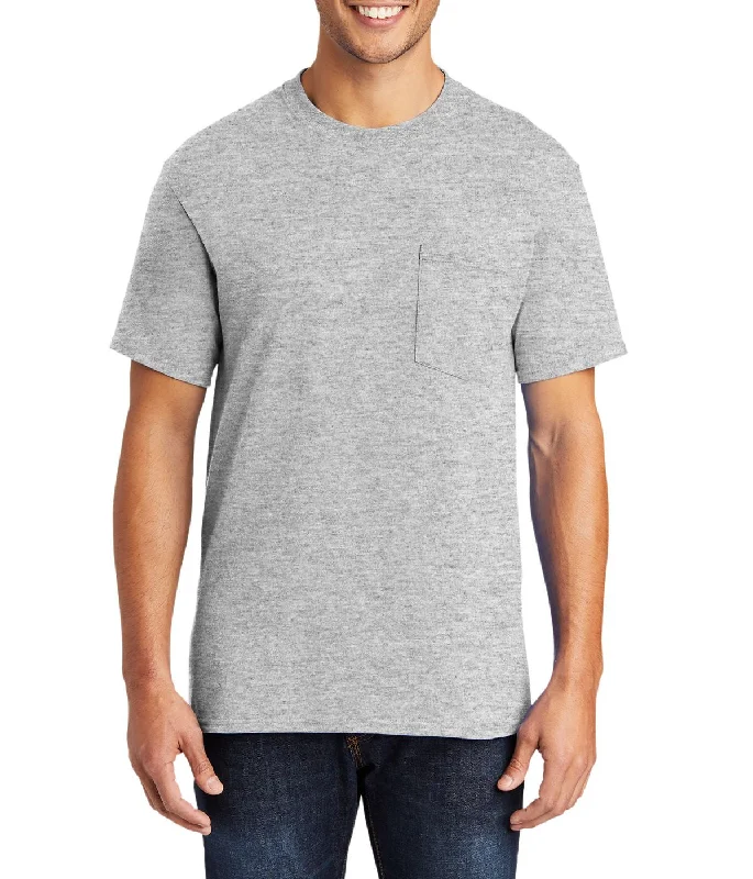 Textured fabric Men's Short Sleeve Core Blend Pocket Crew Neck T-Shirt