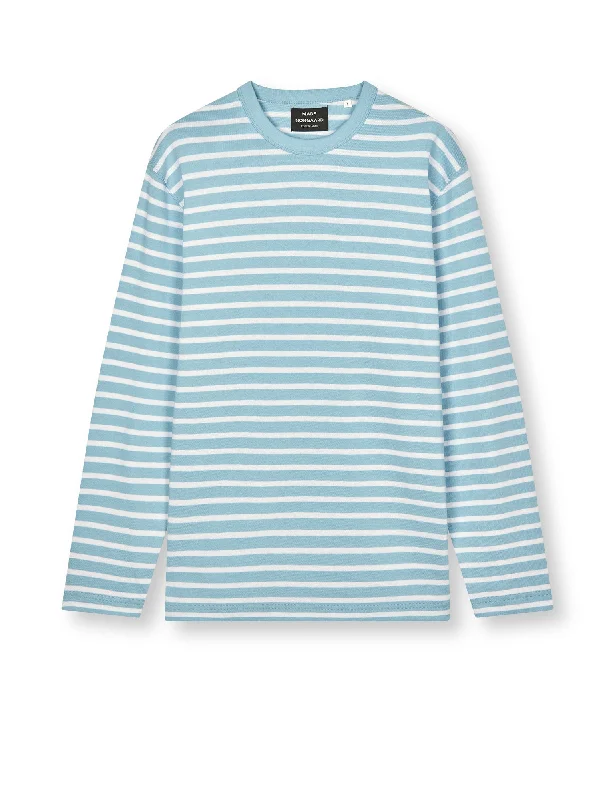 Stretch cotton Tight Jersey Picasso Tee LS, Dream Blue/White