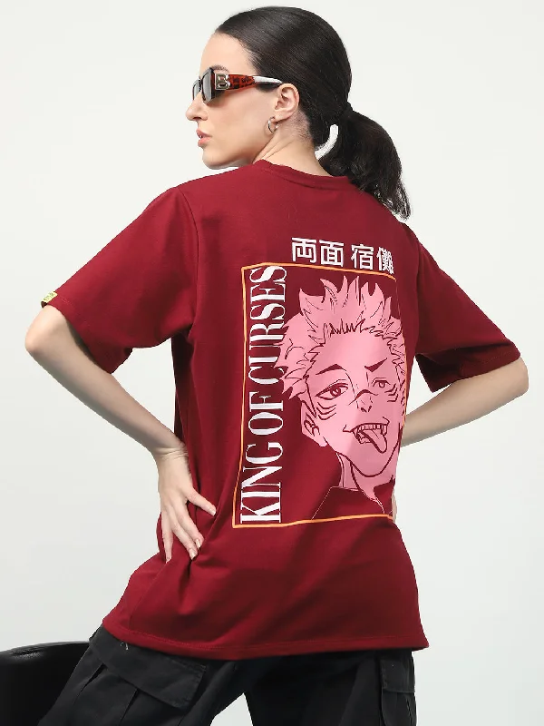 Street style Women's Trendy Terry T-shirt with Dynamic Anime Print