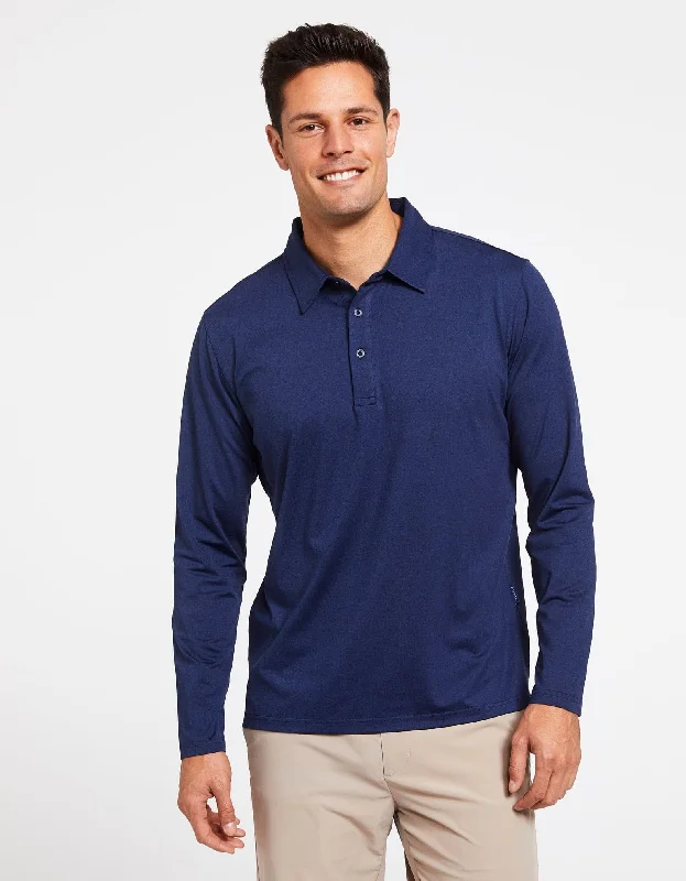 V-neck style Long Sleeve Polo Shirt UPF 50+ Active Collection