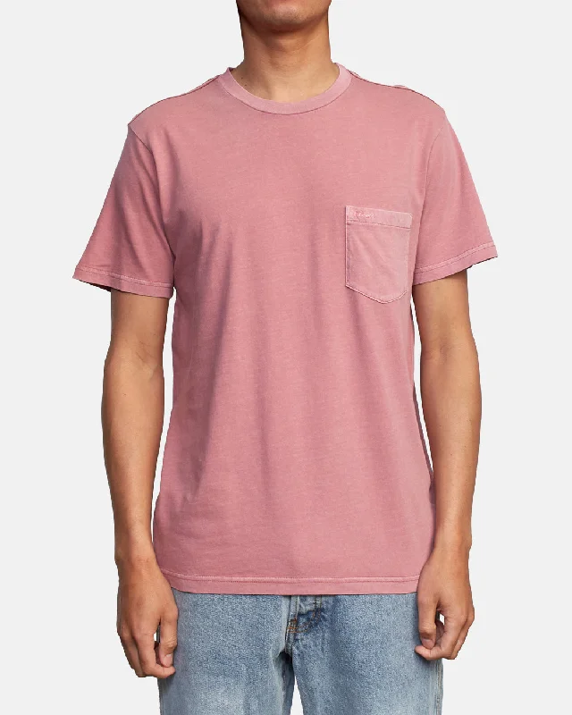 Fitted style RVCA Pigment Pocket Tee - Plum Berry