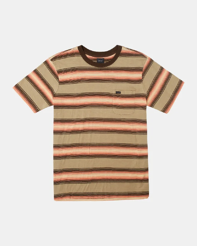 Casual fit Polanco Stripe Tee - Khaki