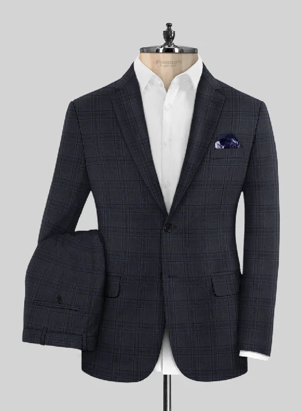 Custom Hardy Minnis Adali Blue Check Wool Suit