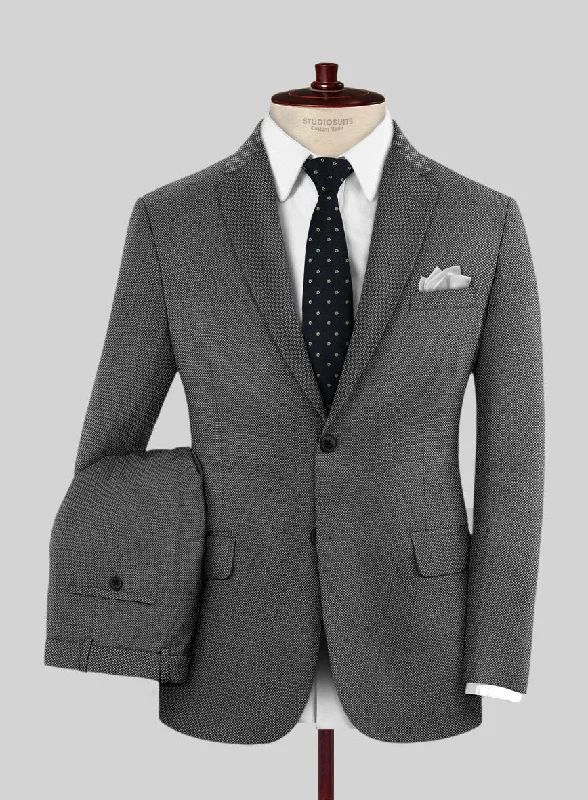 Narrow-lapel Hardy Minnis Gray Birdseye Wool Suit