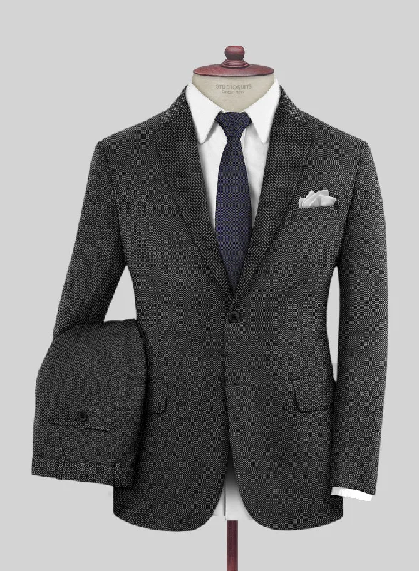 Custom Hardy Minnis Charcoal Birdseye Wool Suit