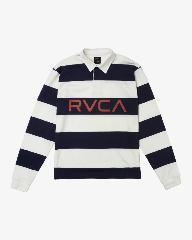 Minimalist design RVCA Long Sleeve Polo Shirt - Navy