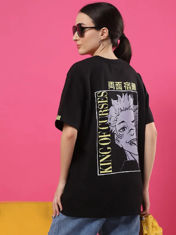 Vintage style Women's Trendy Terry T-shirt with Dynamic Anime Print