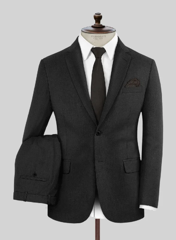 Fitted Hardy Minnis Black Twill Wool Suit