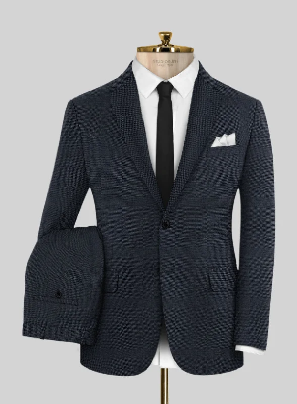 Formal Hardy Minnis Blue Birdseye Wool Suit