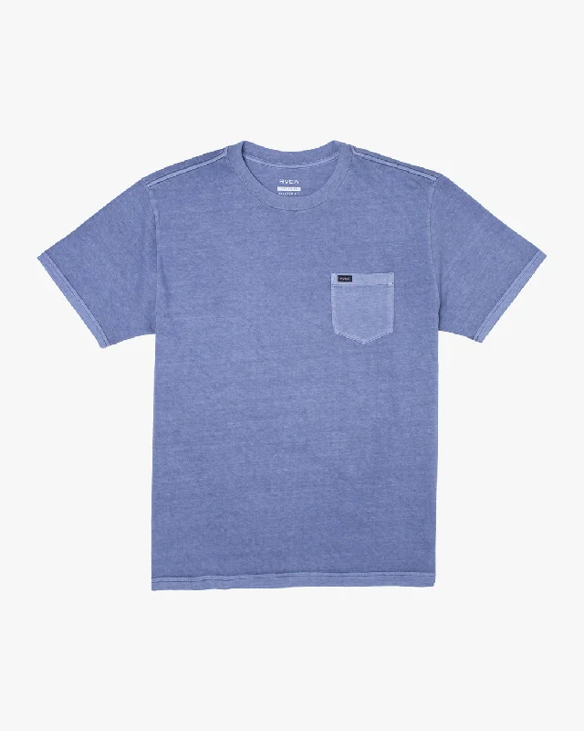 Slim cut Solo Label Pigment Dye Tee - Royal