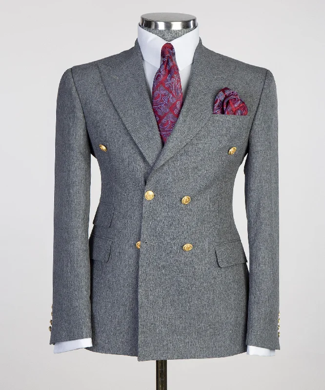 Urban Gray Double-Breasted Suit