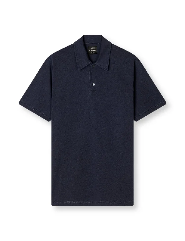 Slim cut Cotton Jersey Pigment Dye Polo Shirt, Deep Well