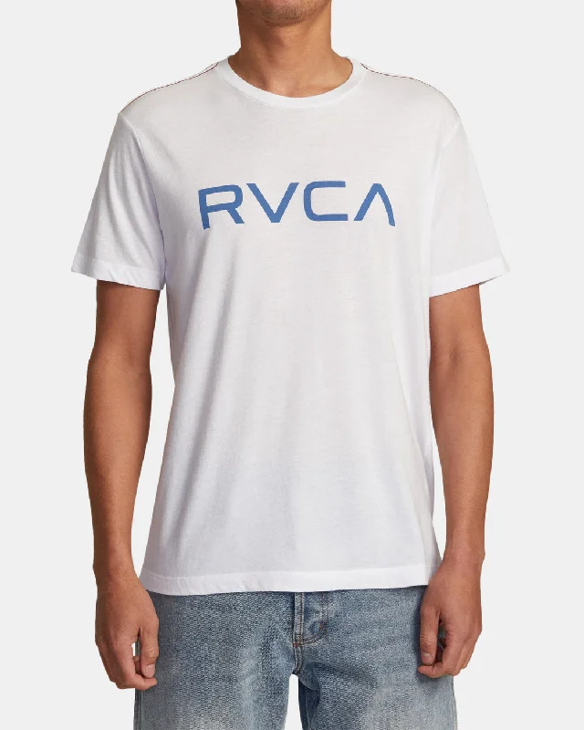 Lightweight cotton Big RVCA Tee - White/Blue