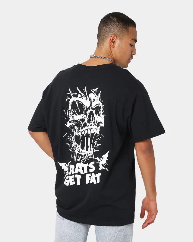 Textured fabric Rats Get Fat Bloody Rats Oversized Vintage T-Shirt Black