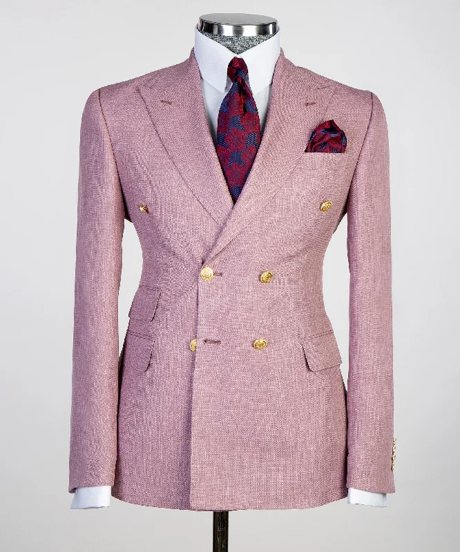 Single-breasted Double-Breasted Oyster Pink Suit