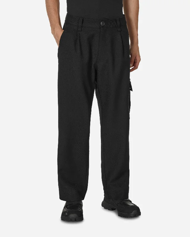 Quilted pants Merino Piston Pleated Patch Cargo Pants Black