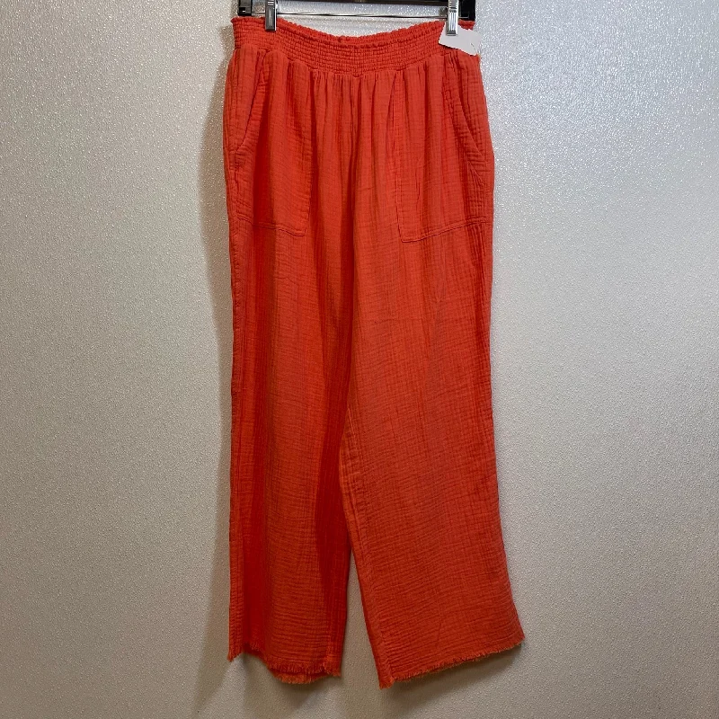 Stretch-fit pants Linen Pants Palazzo By Magaschoni In Orange, Size: L