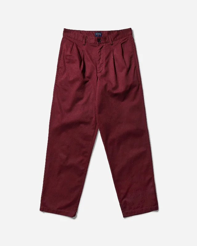 Denim trousers Men's Twill Double-Pleat Pants Wine