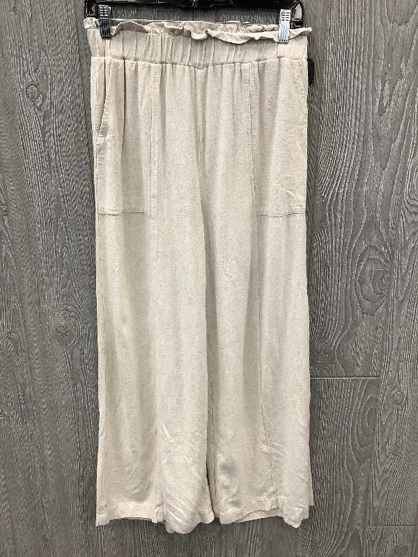 Lounge pants Pants Wide Leg By Pink Lily In Tan, Size: 8