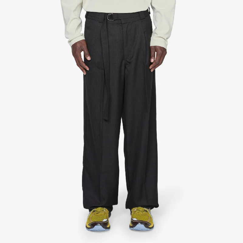 Relaxed jeans Pleated Suit Pant Dark Gingham